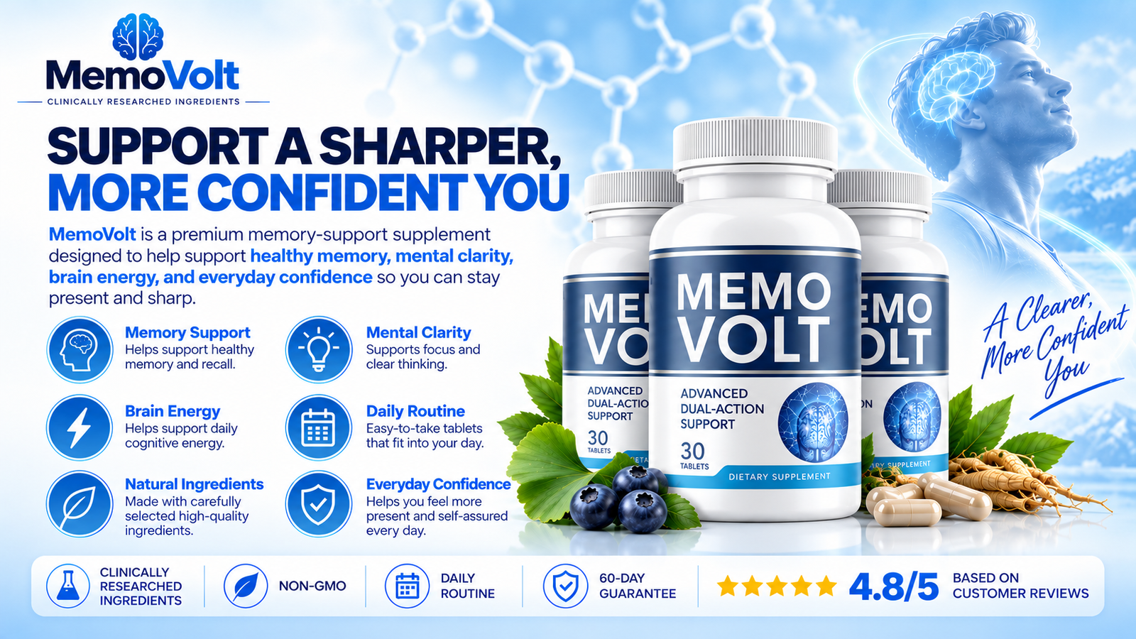 MemoVolt supplement bottle