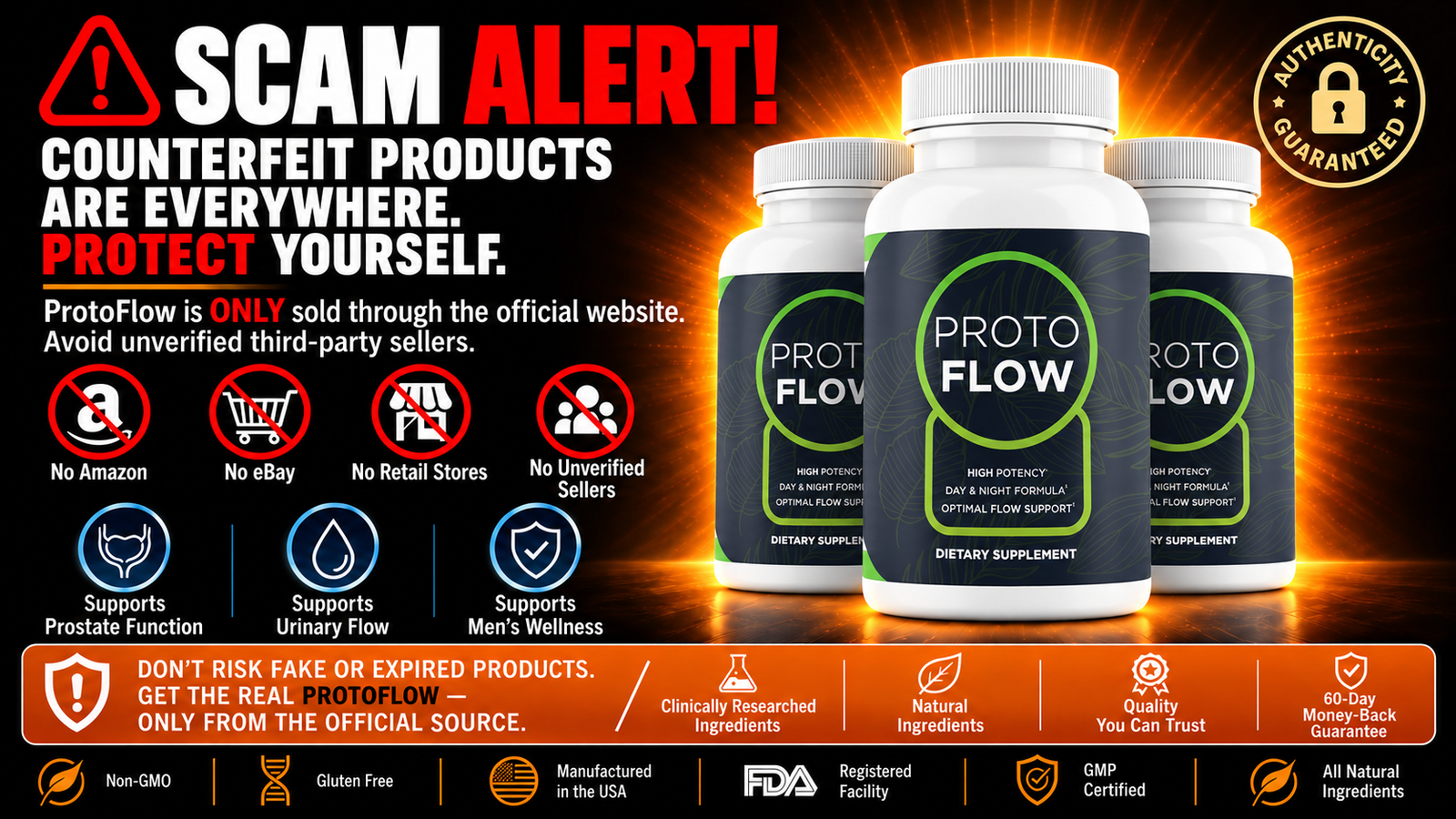 ProtoFlow prostate health supplement bottles